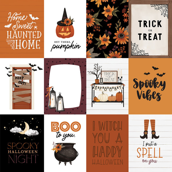 Halloween Papier imprimé 3x4 Journaling cards