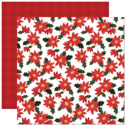 Happy Christmas Papier imprimé Popping Poinsettias