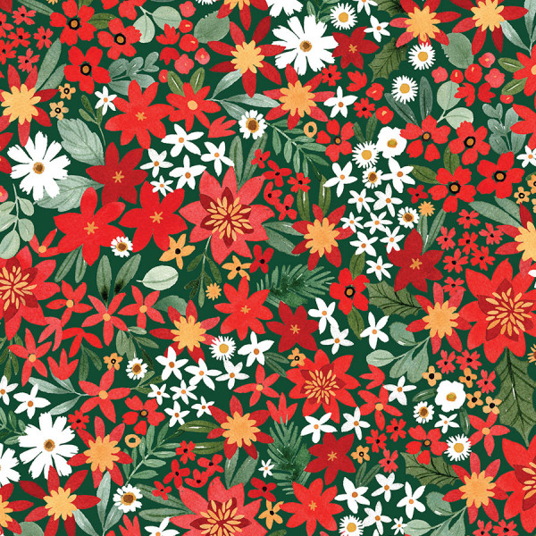 Joyful Christmas Flora Papier imprimé Medium floral