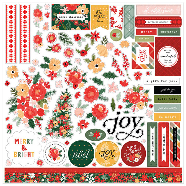 Joyful Christmas Flora Element stickers