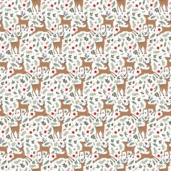 Christmas Time Papier imprimé Oh deer