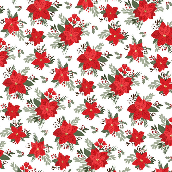 Christmas Time Papier imprimé Festive floral