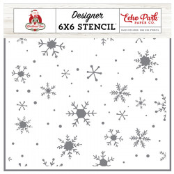 Pochoir Snowy night snowflakes