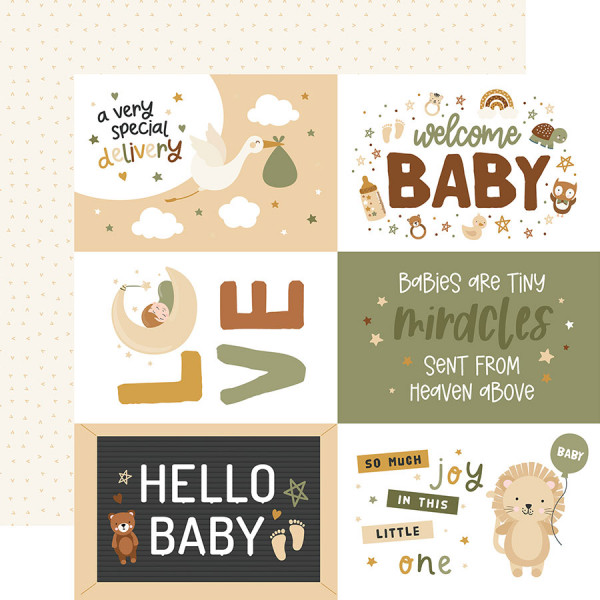 Special Delivery Baby Papier imprimé 6x4 Journaling Cards