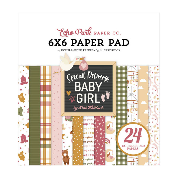 Special Delivery Baby Girl Bloc de papiers 15 x 15 cm