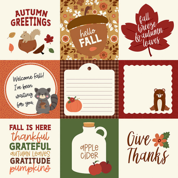 I love fall Papier imprimé 4 x 4 journaling cards