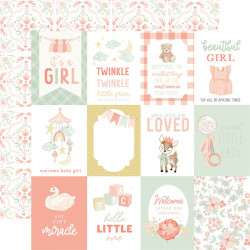 It's A Girl Papier imprimé 3x4 Journaling Cards
