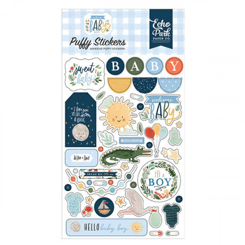 Welcome Baby Boy Puffy Stickers