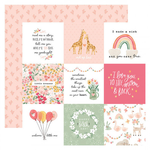 Welcome Baby Girl Papier imprimé Journaling Cards #2
