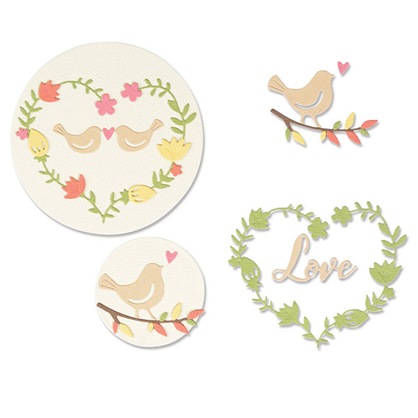 Thinlits Die set Mini oiseaux d'amour - 11 pcs