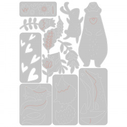 Thinlits Die set Animaux excentriques par Olivia Rose 10 pcs