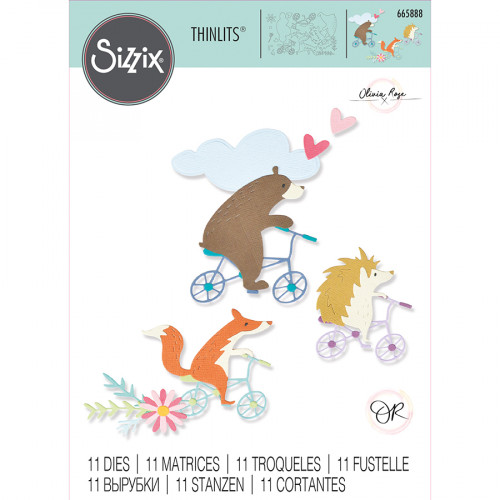 Thinlits Die Set Joyeux cyclistes par Olivia Rose 11 pcs