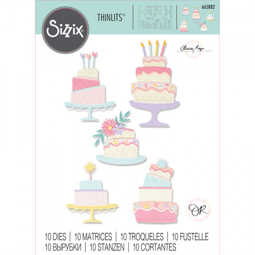 Thinlits Die Set Gâteau d'anniversaire par Olivia Rose 10 pcs