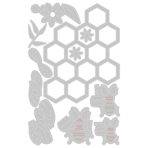 Thinlits Die Ruche d'abeilles par Olivia Rose 11 pcs