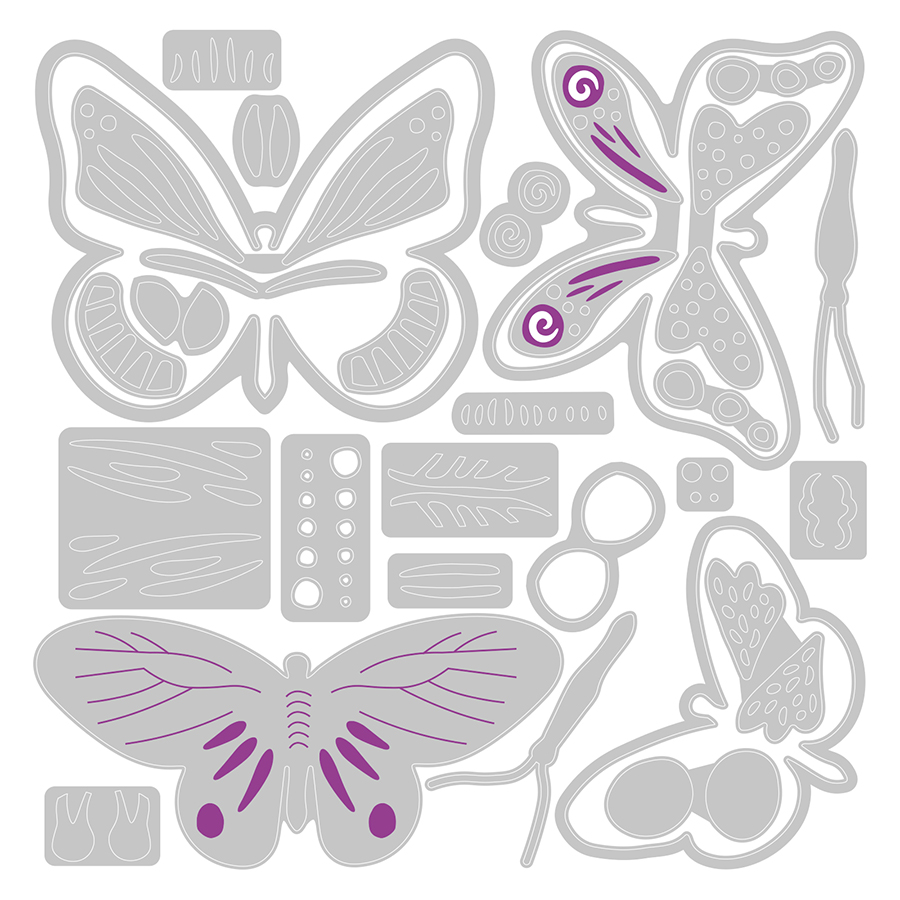 Thinlits Die Set Papillons par Jenna Rushforth 29 pcs