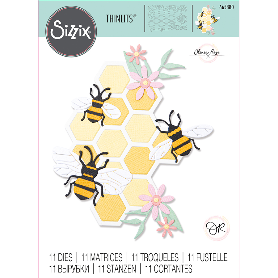 Thinlits Die Ruche d'abeilles par Olivia Rose 11 pcs