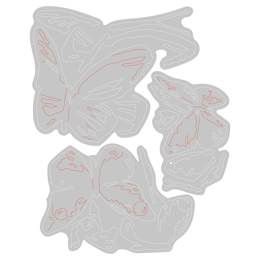 Thinlits Die Papillons au pinceau par Tim Holtz 3 pcs
