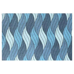 Papier Indien fait main  Wax 50 x 70 cm 120 g/m² Vagues dégradée Bleu - Esprit Papier