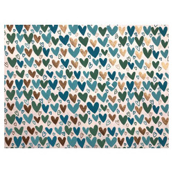 Papier Indien fait main motifs cœur bleu beige - ESPRIT PAPIER