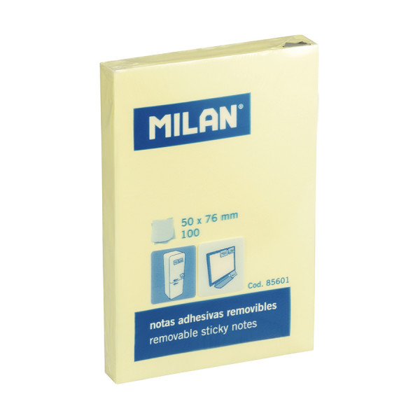 Bloc de 100 Notes Adhésives 50 x 76 mm Jaune