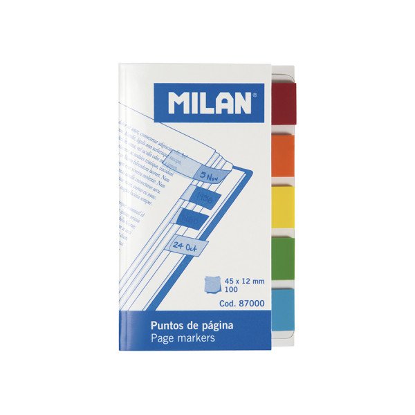 Bloc de 100 Marque-Pages en Plastique Transparent 5 couleurs