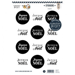 Cannelle & Chocolat Stickers Joyeux Noël noir et blanc