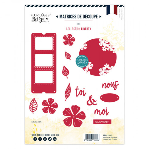 Matrices de découpe Souvenir fleuri 15 pcs