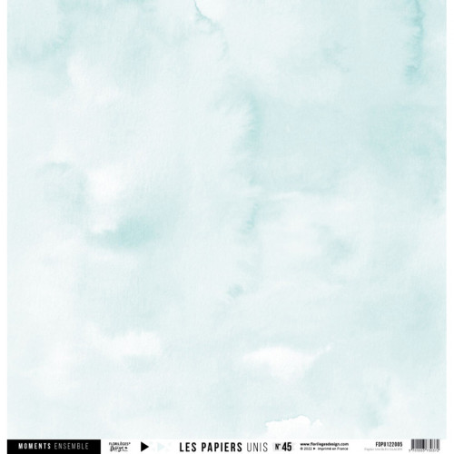 Papier uni Bleu glacier 30.5 x 30.5 cm