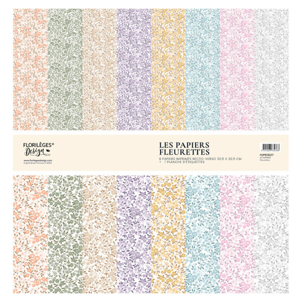 À petits pas Kit papiers imprimé Fleurettes