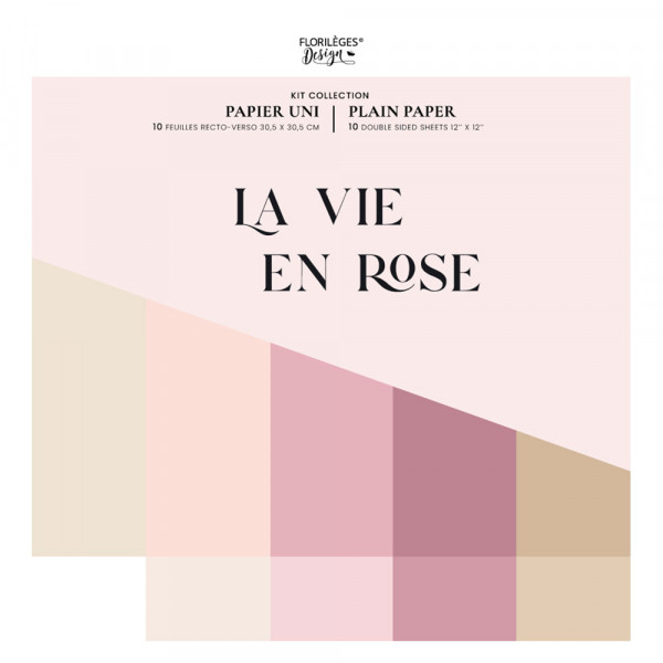 La vie en rose Kit papiers uni