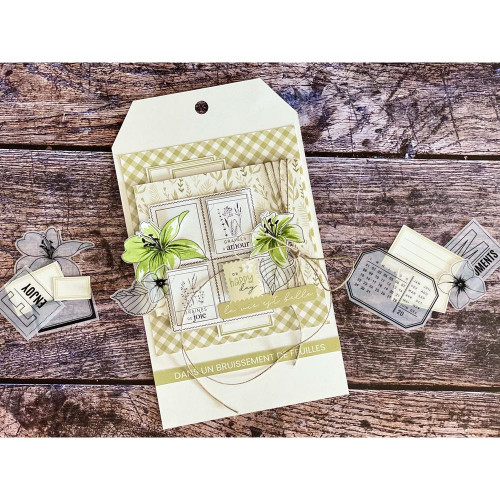 Tampon bois Coupon fleuri