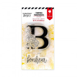 Tampon transparent Lettre B fleurie