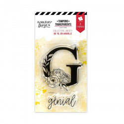 Tampon transparent Lettre G fleurie