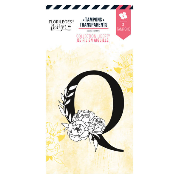 Tampon transparent Lettre Q fleurie