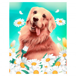 Broderie Diamant 40 x 50 cm Golden Retriever