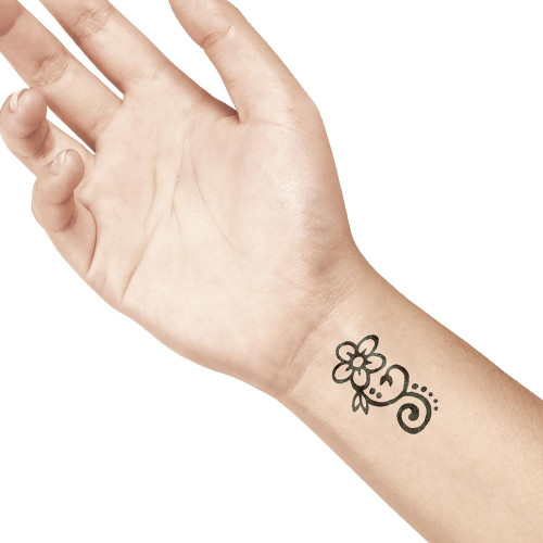 Moyenne pierre à tatouage Fleur boucle