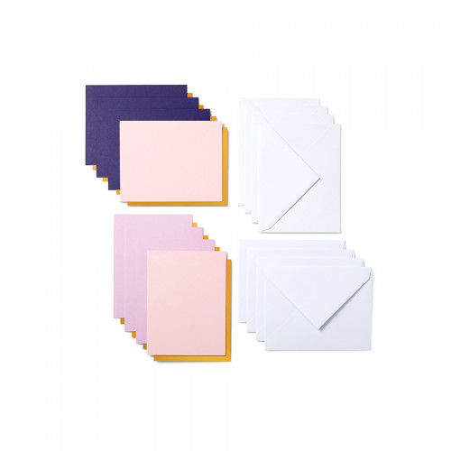 Cartes Adhésives + Enveloppes 8 pcs 10.8 x 14 cm Bleu/Rose