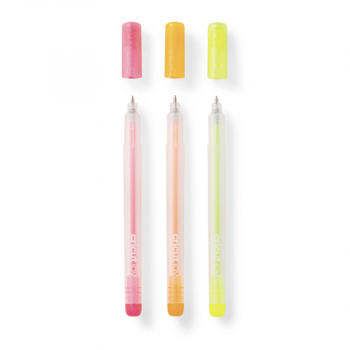 Stylo Encre Gel Pailleté Cricut Joy 0.8 mm 3 couleurs Fluo