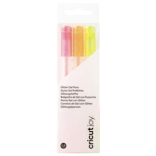 Stylo Encre Gel Pailleté Cricut Joy 0.8 mm 3 couleurs Fluo