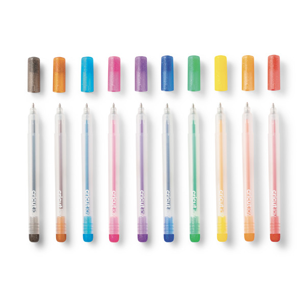 Stylo Encre Gel Pailleté Cricut Joy 10 pcs 0.8 mm Arc-en-ciel