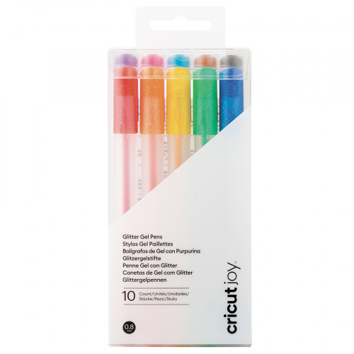 Stylo Encre Gel Pailleté Cricut Joy 10 pcs 0.8 mm Arc-en-ciel