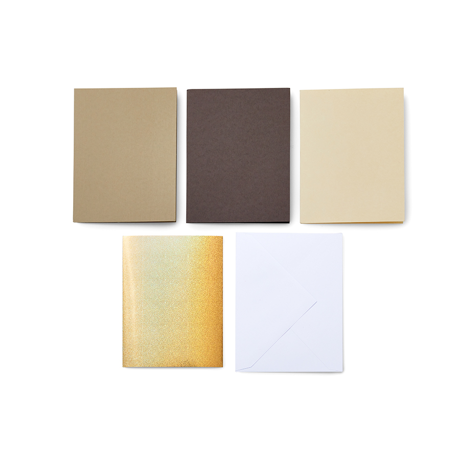 Cartes Adhésives + Enveloppes 8 pcs 10.8 x 14 cm Café/Chocolat