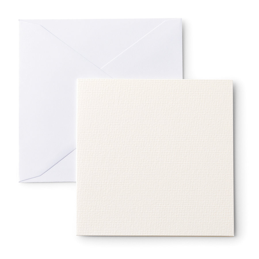 Cartes Aquarelle + Enveloppes 12 pcs 12.1 x 12.1 cm Ivoire