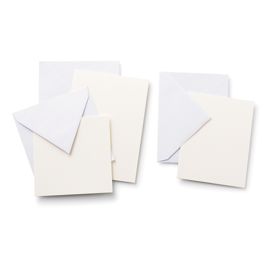 Cartes Aquarelle + Enveloppes 12 pcs 12.1 x 12.1 cm Ivoire
