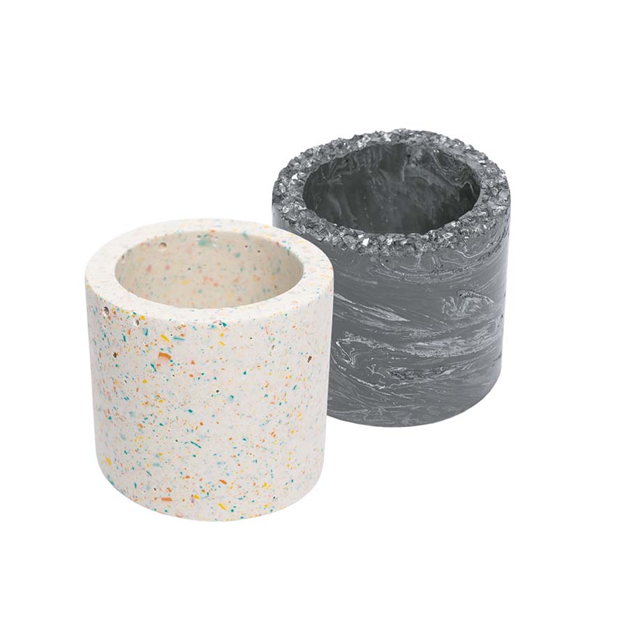 Kit Jesmonite® 2 Pots ronds - Scrapmalin