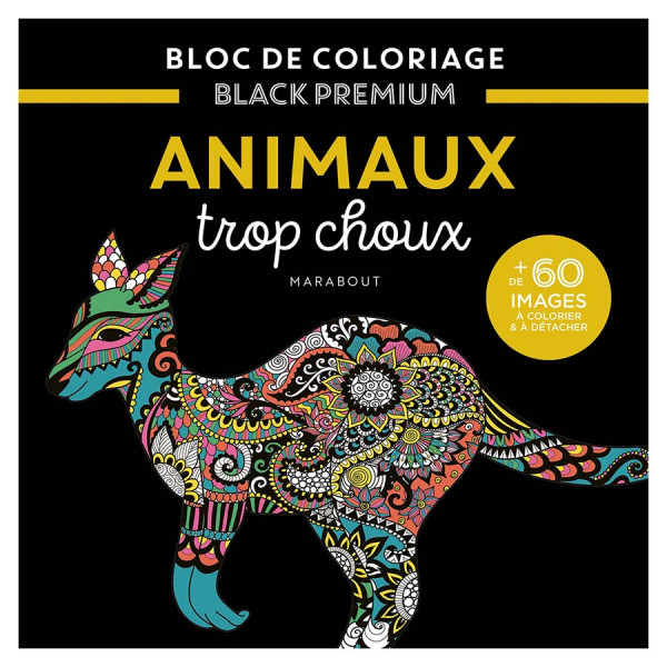 Bloc de coloriage Black Premium Animaux trop choux