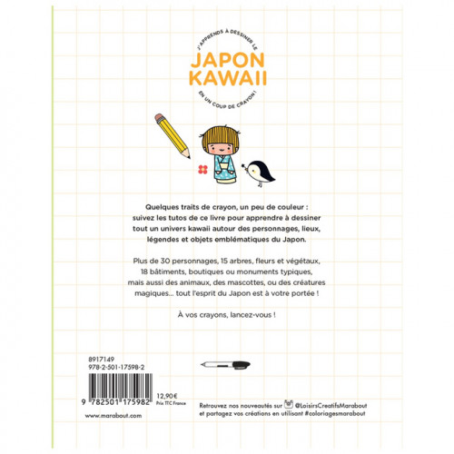 Livre J'apprend à dessiner le Japon Kawaii