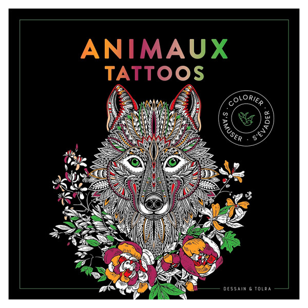 Livre Black Coloriage Animaux Tattoos