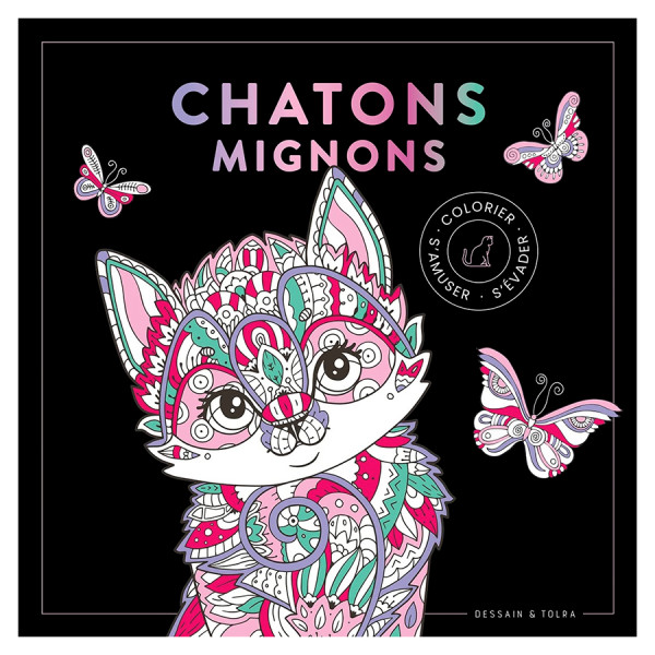 Livre Black Coloriage Chatons mignons