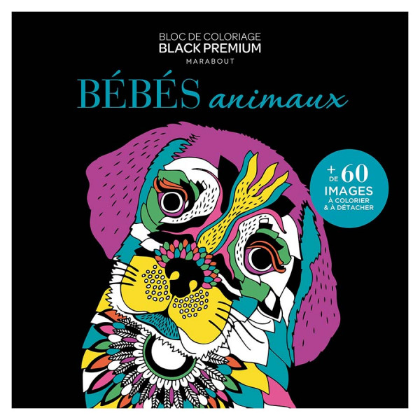 Bloc de coloriage Black Premium Bébés animaux